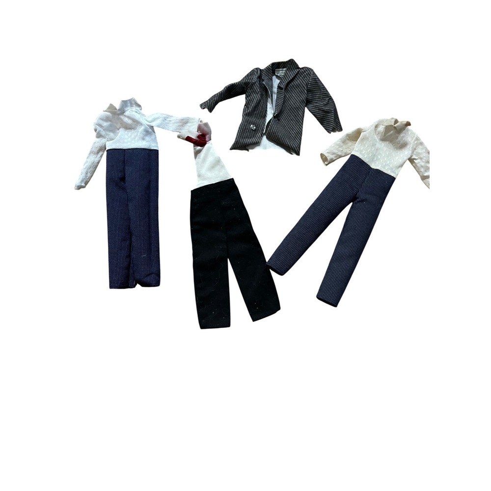 Vintage Ken Doll Clothes Lot 4pc Formal Business Suits Jumpsuits Blazer